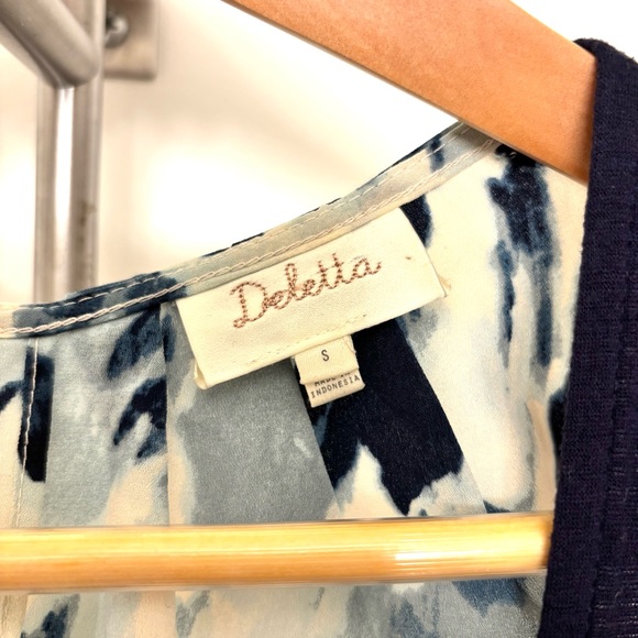 Anthropologie Deletta Sleeveless Top Abstract Spring Solid Front Size Small - Picture 3 of 8